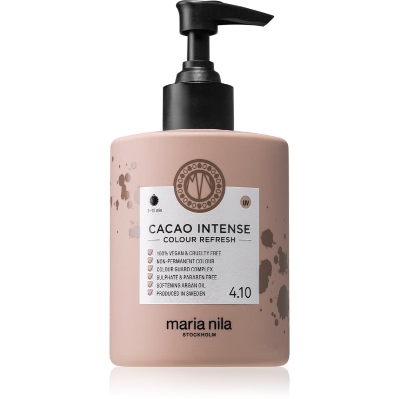 Maria Nila Colour Refresh Cacao Intense нежна подхранваща маска без перманентни цветови пигменти издържа 4 – 10 измивания 4.10 - Грижа за коса - Сравни цени от 1 магазин с безплатна доставка