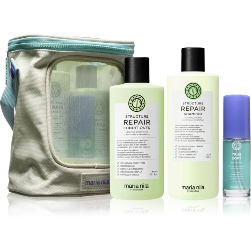 Maria Nila Structure Repair Beauty Bag подаръчен комплект за суха и увредена коса - Комплект - Сравни цени от 1 магазин с безплатна доставка