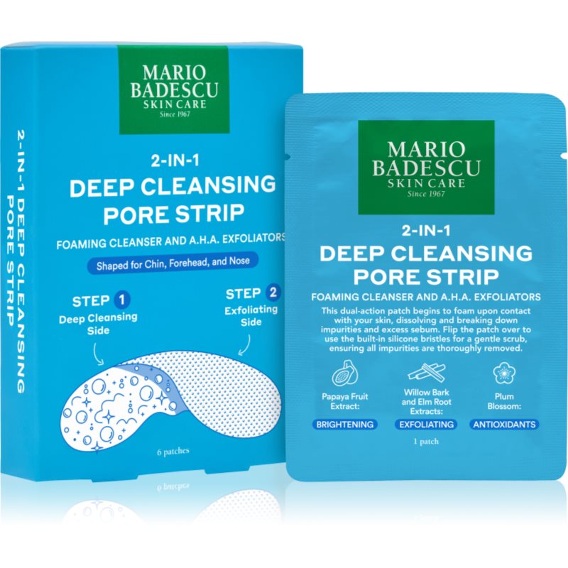 Mario Badescu 2-in-1 Deep Cleansing Pore Strip лепенки за проблемна кожа 2 в 1 - Грижа за лице - Сравни цени от 1 магазин с безплатна доставка