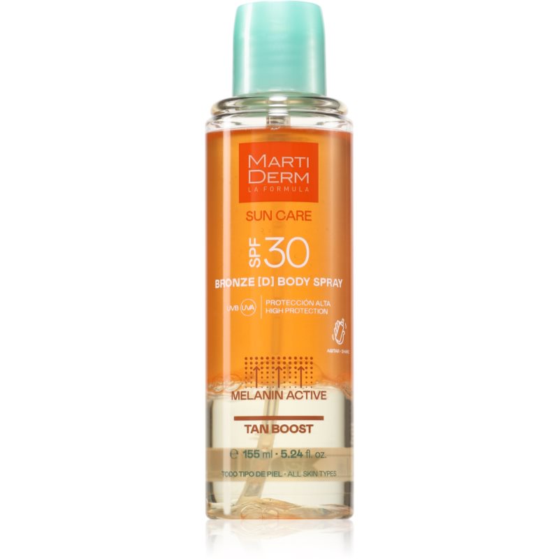 MartiDerm MartiDerm Sun Care Bronze D Body Spray спрей за тяло за ускоряване на тена SPF 30 - Унисекс парфюм 155мл - Сравни цени от 1 магазин с безплатна доставка