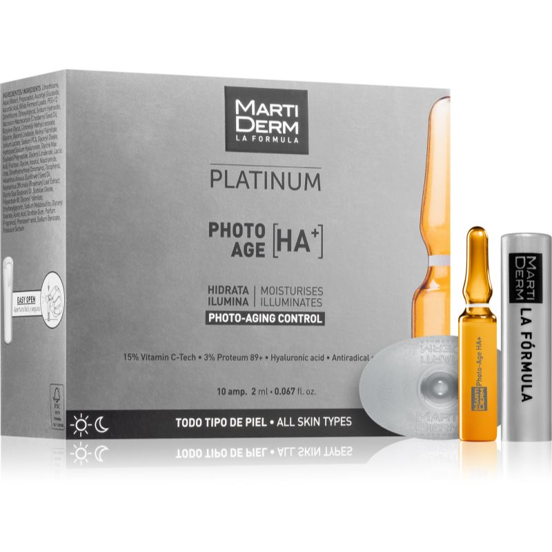 MartiDerm Platinum Photo Age HA+ серум против стареене на кожата в ампули с витамин С 10x - Грижа за лице - Сравни цени от 1 магазин с безплатна доставка
