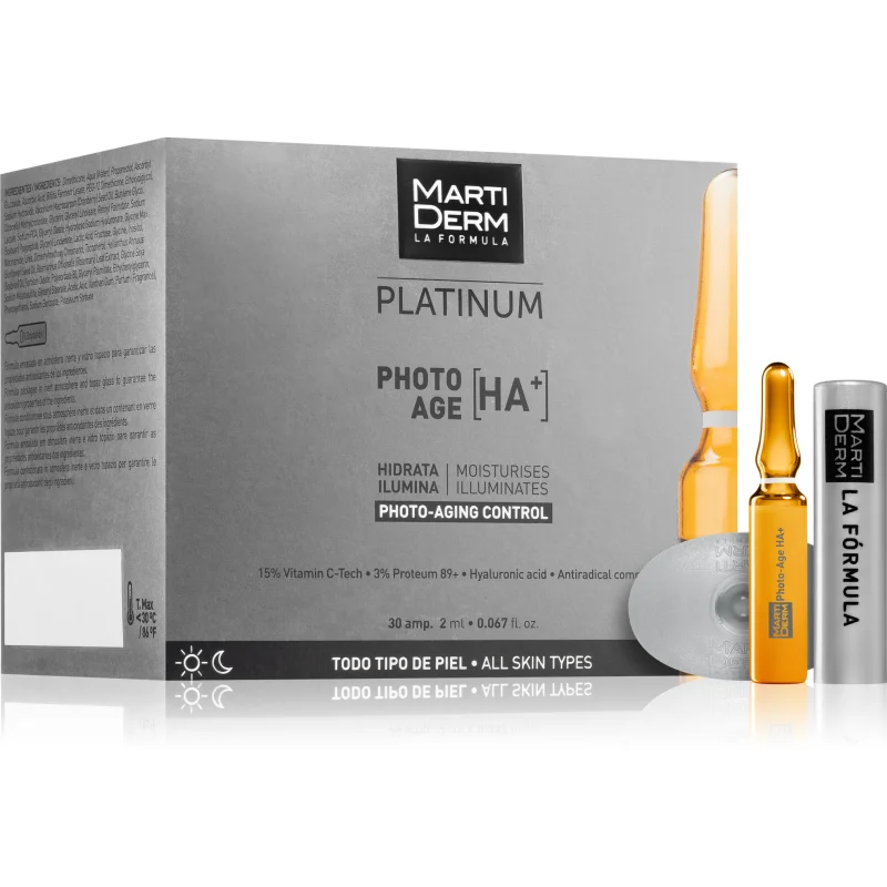MartiDerm Platinum Photo Age HA+ серум против стареене на кожата в ампули с витамин С 30x - Грижа за лице - Сравни цени от 1 магазин с безплатна доставка