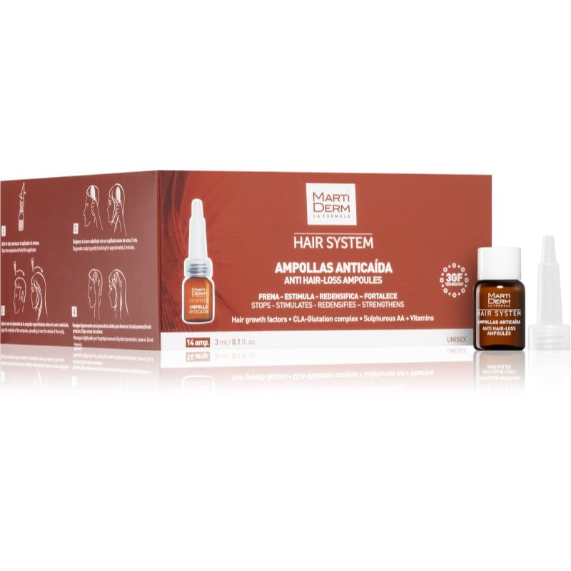 MartiDerm Hair System Anti Hair-Loss Ampoules ампули против косопад 14x - Грижа за коса - Сравни цени от 1 магазин с безплатна доставка