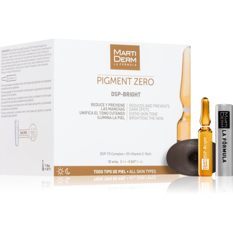 MartiDerm Pigment Zero DSP-BRIGHT депигментиращ серум с витамин С с витамин С 30x