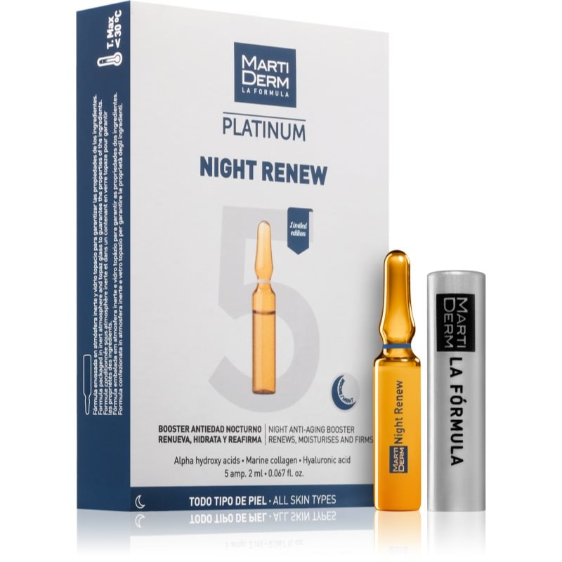 MartiDerm Platinum Night Renew интензивен серум за подпомагане на образуването на колаген 5x - Грижа за лице - Сравни цени от 1 магазин с безплатна доставка