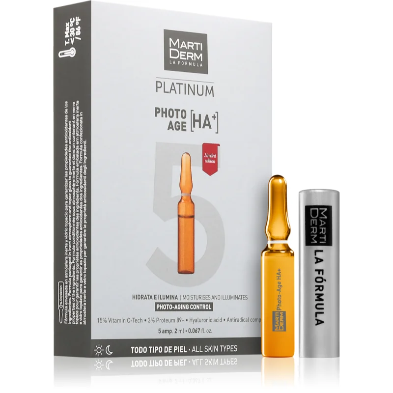 MartiDerm Platinum Photo Age HA+ серум против стареене на кожата в ампули 5x - Грижа за лице - Сравни цени от 1 магазин с безплатна доставка