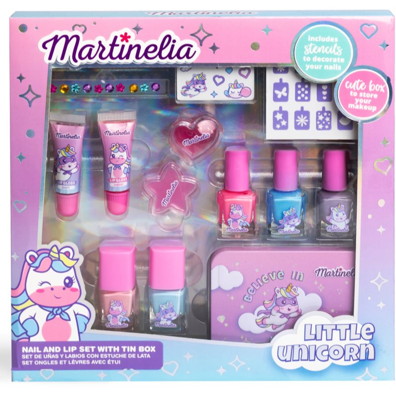 Martinelia Little Unicorn Nail & Lip SET With Tinbox комплект за деца 3+ - Комплект - Сравни цени от 1 магазин с безплатна доставка