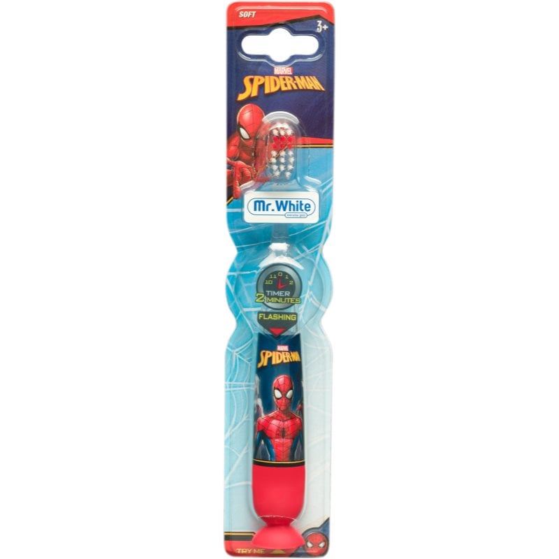 Marvel Spiderman Flashing Toothbrush четка за зъби софт за деца 3+