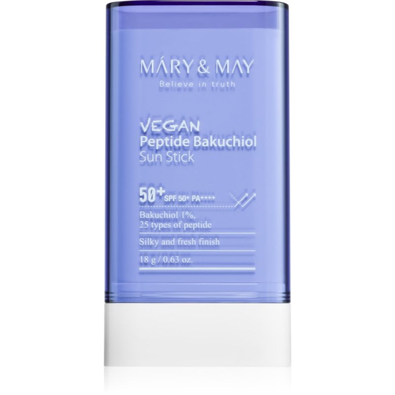 MARY & MAY Peptide Bakuchiol Sun Stick слънцезащитен крем в стик с анти-бръчков ефект SPF 50+