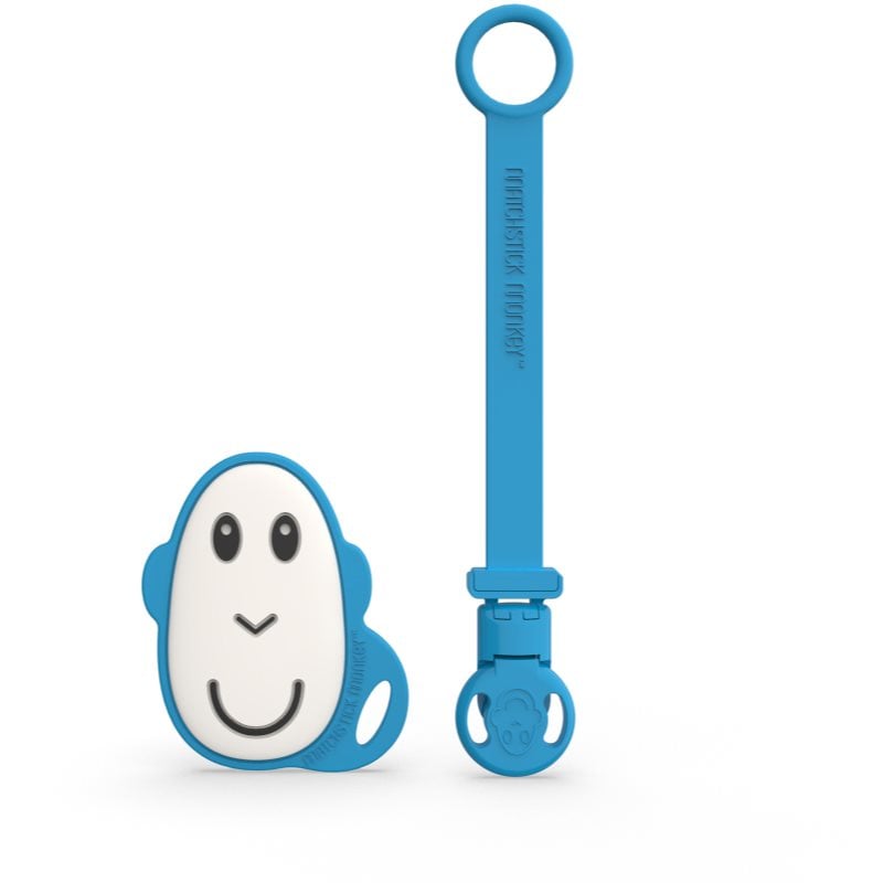 Matchstick Monkey Flat Face Teether & Soother Clip подаръчен комплект за деца Blue