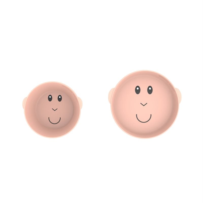 Matchstick Monkey Monkey Plate & Bowl комплект за хранене за деца Dusty Pink