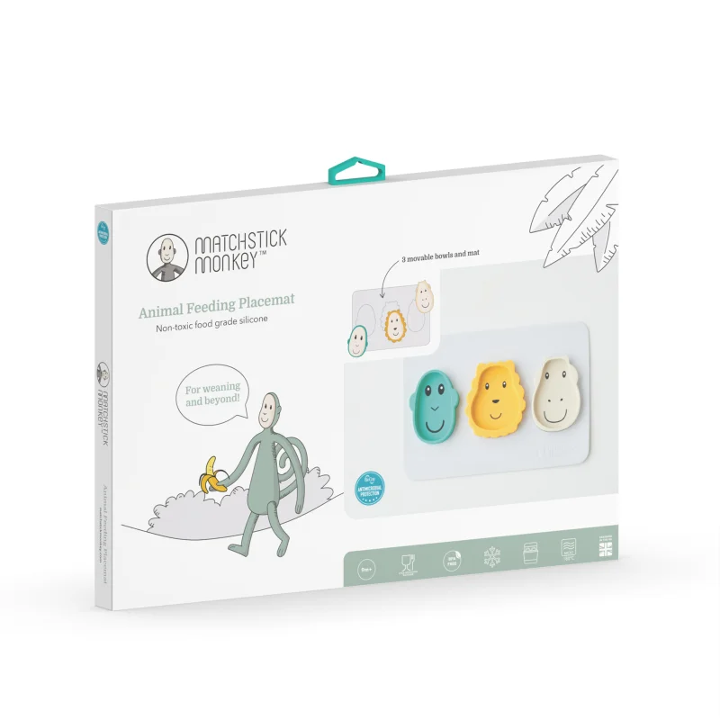 Matchstick Monkey Animal Snack Mat комплект за хранене за деца Monkey, Lion & Giraffe - За деца - Сравни цени от 1 магазин с безплатна доставка