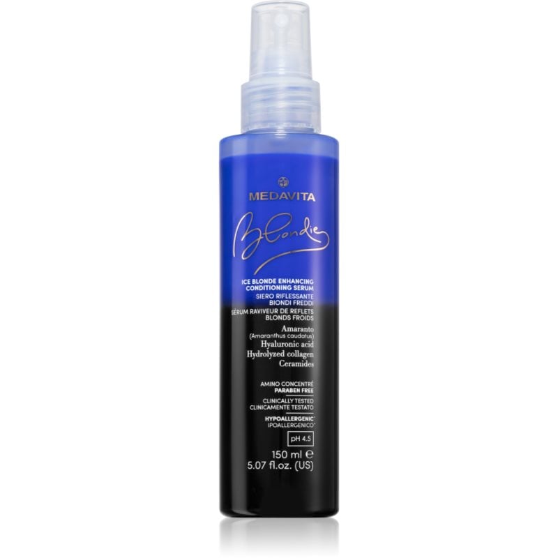 Medavita Blondie Ice Blonde Enhancing Conditioning Serum балсам в спрей без отмиване за студени руси нюанси pH 4.5
