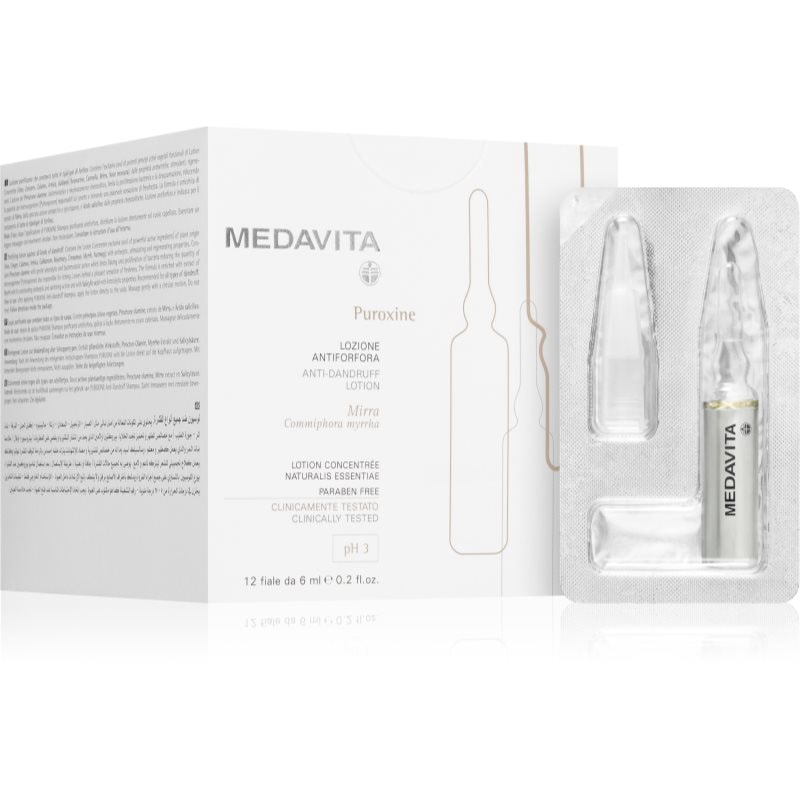 Medavita Puroxine Anti-Dandruff Lotion серум за скалп против пърхот 12x - Грижа за коса - Сравни цени от 1 магазин с безплатна доставка