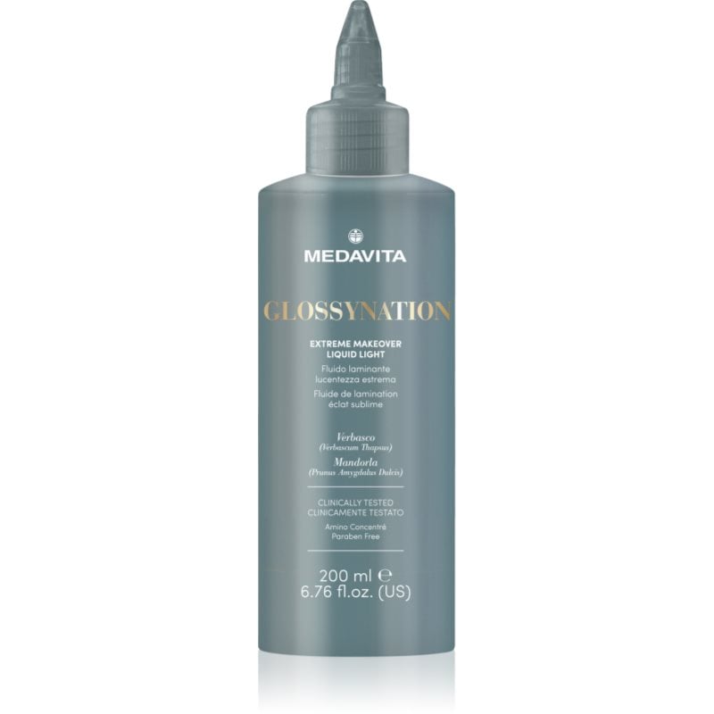 Medavita Glossynation Extreme Makeover Liquid Light дълбоко хидратираща грижа за озаряване на безжизнена коса