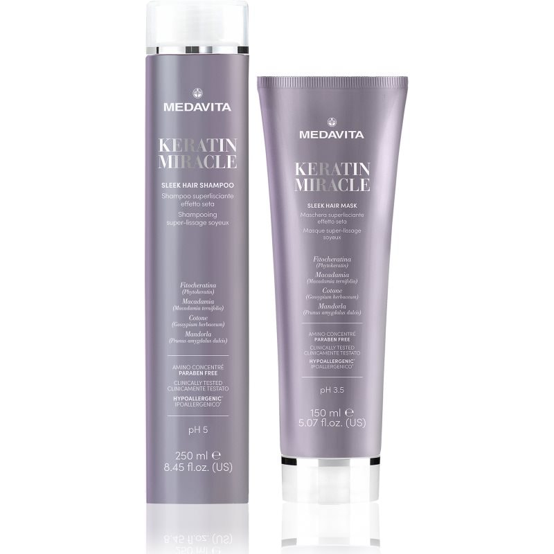 Medavita Keratin Miracle комплект за изглаждане и подхранване на непокорна коса - Комплект - Сравни цени от 1 магазин с безплатна доставка