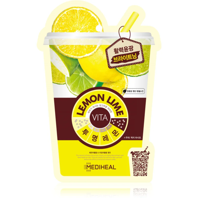 MEDIHEAL Vita Mask Lemon Lime озаряваща платнена маска - Грижа за лице - Сравни цени от 1 магазин с безплатна доставка