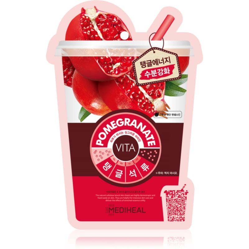 MEDIHEAL Vita Mask Pomegranate хидратираща платнена маска с колаген