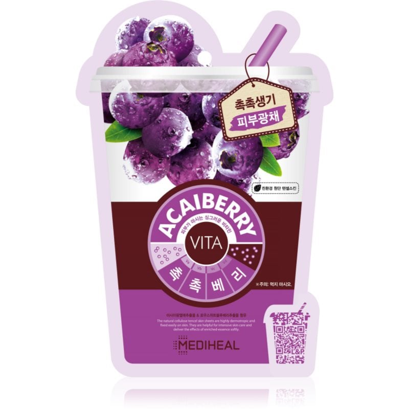 MEDIHEAL Vita Mask Acaiberry платнена маска със стягащ ефект