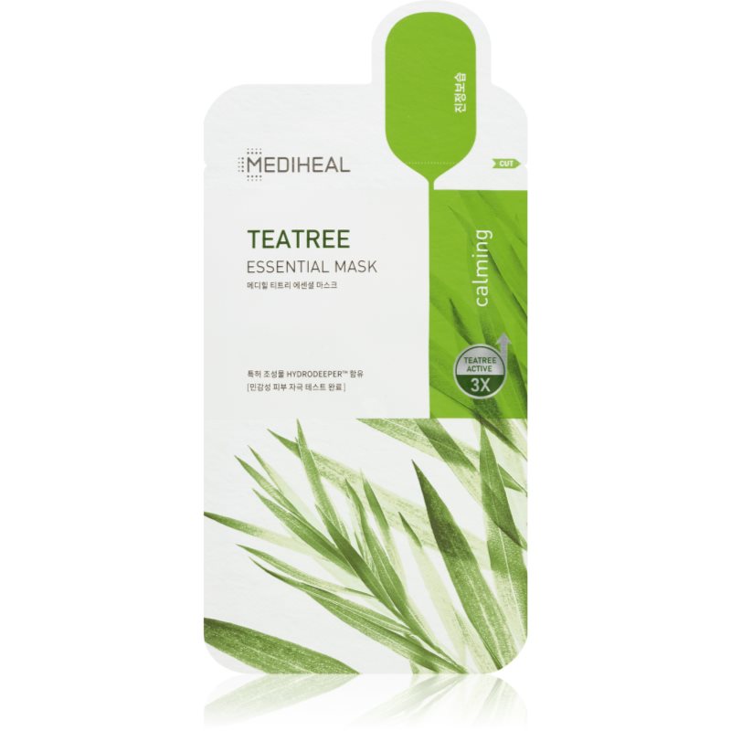 MEDIHEAL MEDIHEAL Essential Mask Teatree успокояваща платнена маска против акне - Унисекс парфюм 24мл - Сравни цени от 1 магазин с безплатна доставка