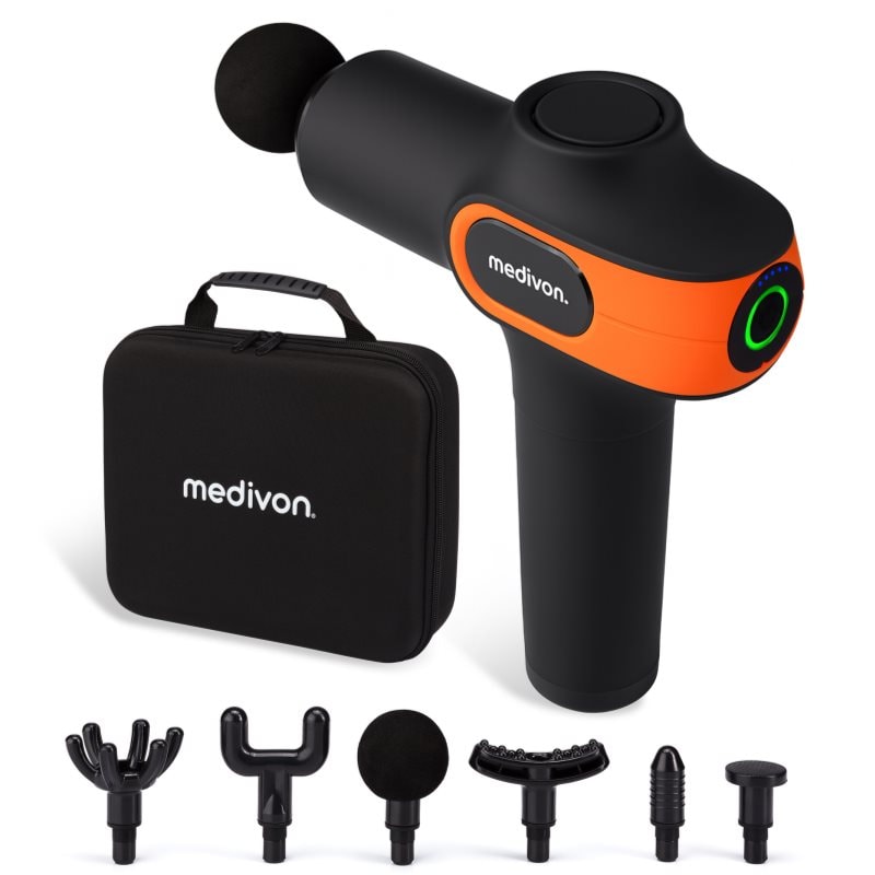 Medivon Medivon Gun Vital масажен пистолет с аксесоари - Унисекс парфюм 1мл - Сравни цени от 1 магазин с безплатна доставка