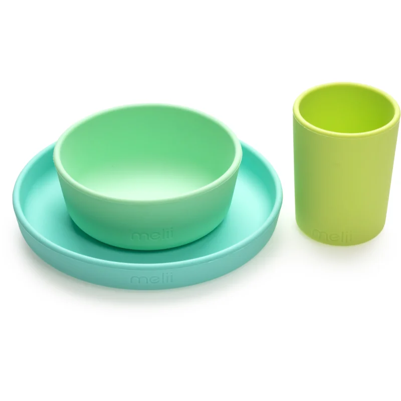 Melii Feeding Set сет за хранене Mint, Blue, Lime - За деца - Сравни цени от 1 магазин с безплатна доставка