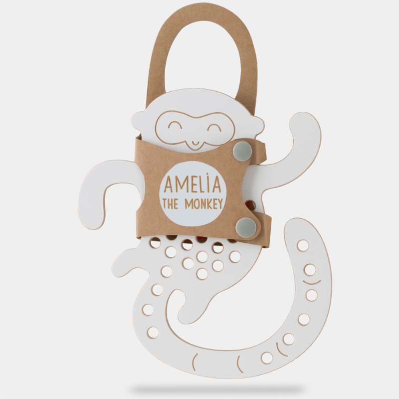 Milin Big Wooden Lacing Toy Monkey Amelia играчка за подреждане 20 cm x 17,5 cm x 0,7 cm - За деца - Сравни цени от 1 магазин с безплатна доставка