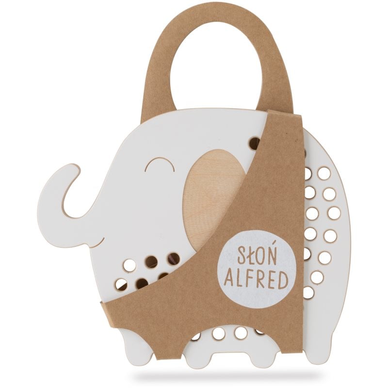 Milin Big Wooden Lacing Toy Elephant Oliver играчка за подреждане 19,5 cm x 16 cm x 0,7 cm