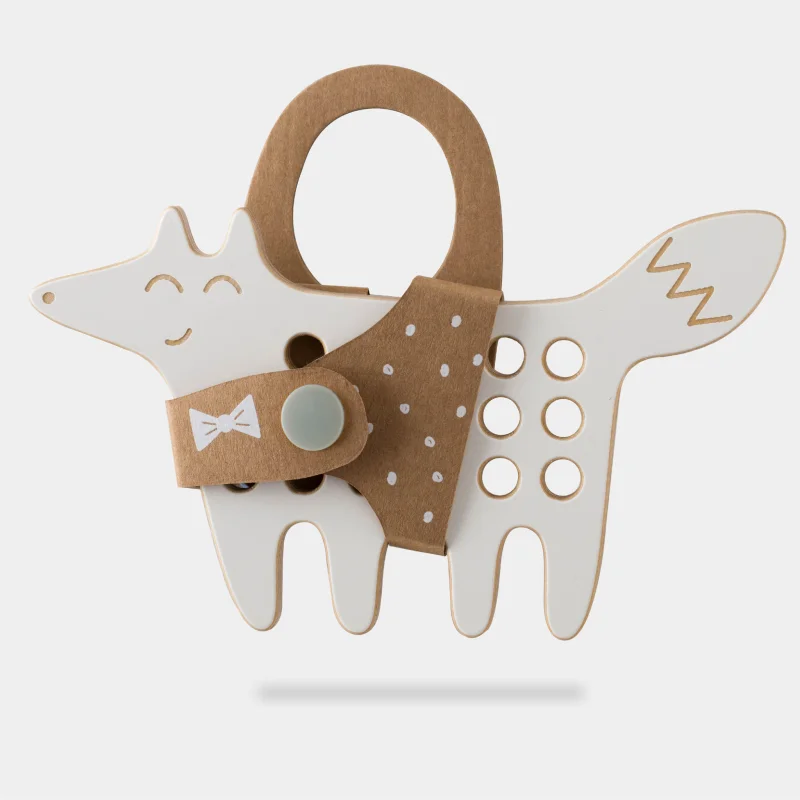 Milin Small Wooden Lacing Toy Fox играчка за подреждане 15 cm x 8,5 cm x 0,7 cm