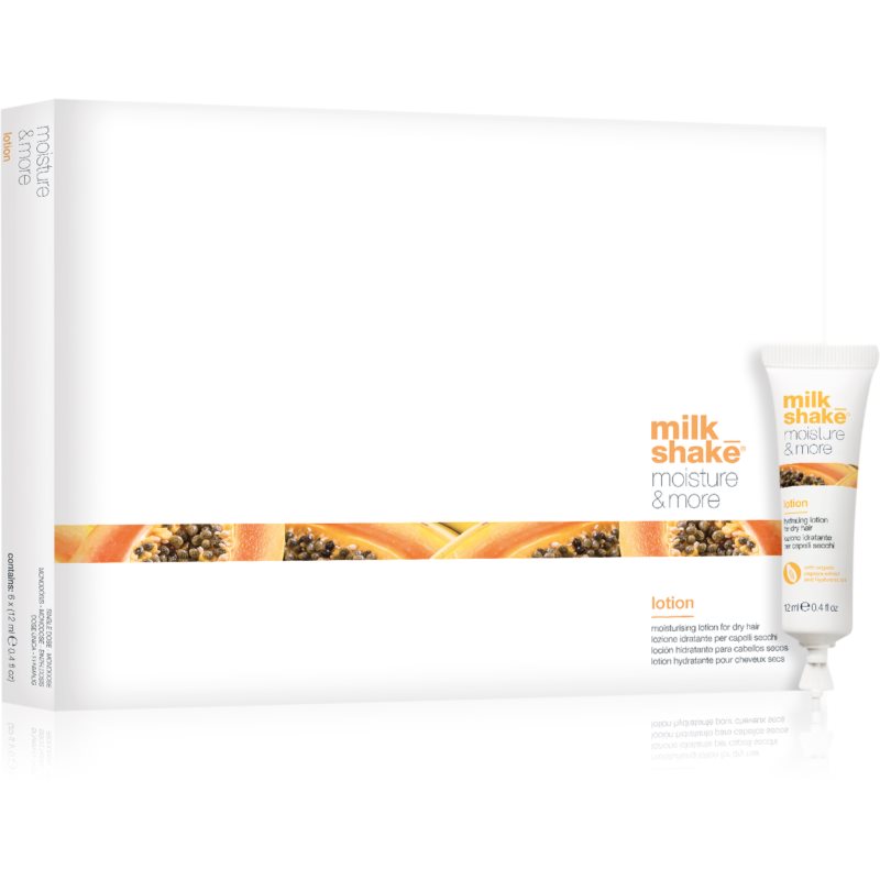 milk_shake® milk_shake® Moisture & More Lotion хидратиращо мляко за суха коса 6x - Унисекс парфюм 12мл - Сравни цени от 1 магазин с безплатна доставка