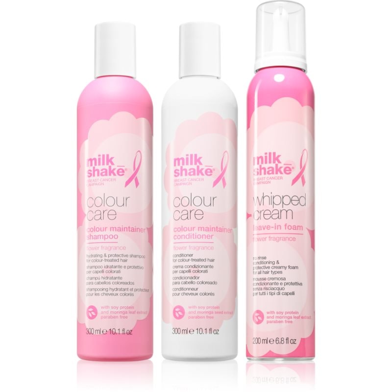 milk_shake® milk_shake® Colour Care Flower Fragrance Go Pink Threepack комплект за боядисана коса - Унисекс парфюм - Сравни цени от 1 магазин с безплатна доставка