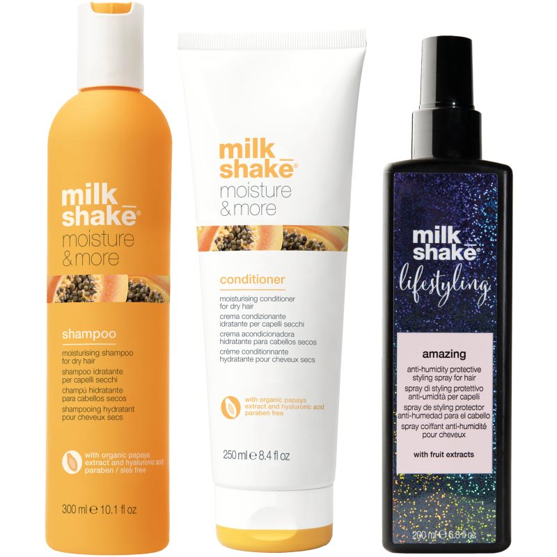 milk_shake® Moisture & More Threepack комплект за суха коса - Комплект - Сравни цени от 1 магазин с безплатна доставка