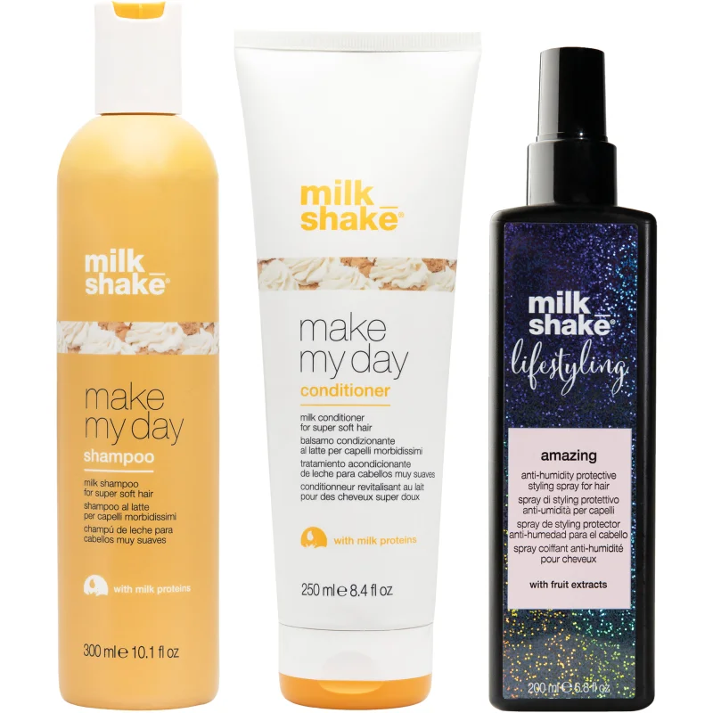 milk_shake® Make My Day Threepack комплект за блясък и мекота на косата - Комплект - Сравни цени от 1 магазин с безплатна доставка