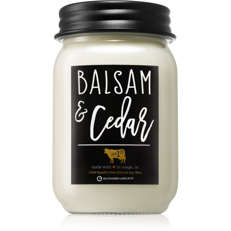 Milkhouse Candle Co. Farmhouse Balsam & Cedar ароматна свещ Mason Jar 368 гр. - Аромат - Сравни цени от 1 магазин с безплатна доставка
