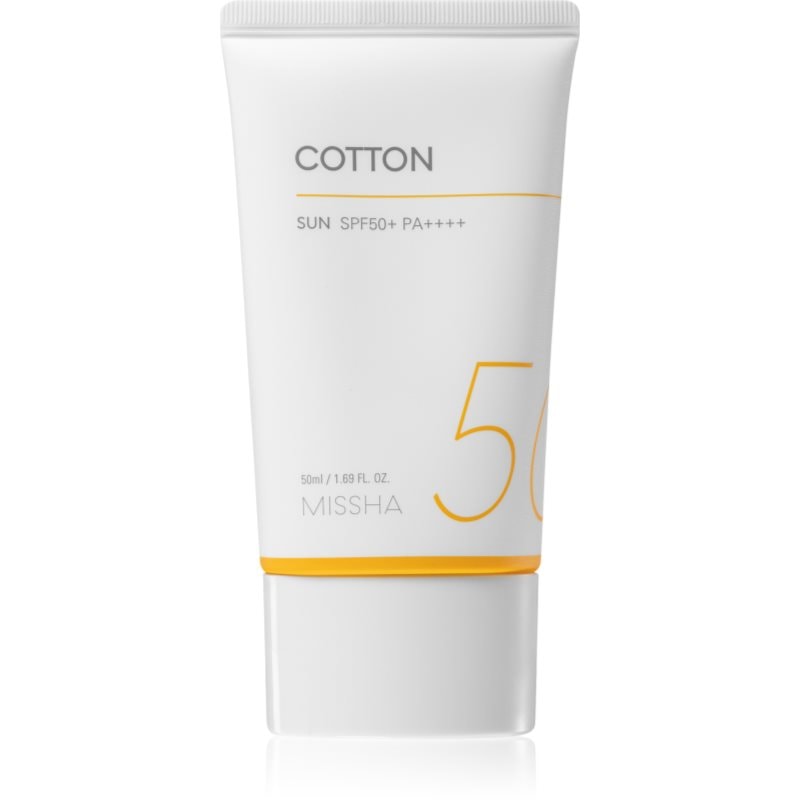 Missha Missha All Around Safe Block Cotton Sun слънцезащитен крем SPF 50+ за чувствителна и алергична кожа - Унисекс парфюм 50мл - Сравни цени от 1 магазин с безплатна доставка