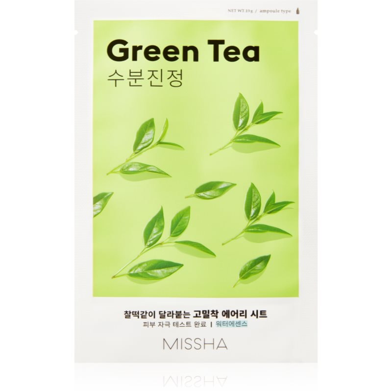 Missha Missha Airy Fit Green Tea успокояваща платнена маска със зелен чай - Унисекс парфюм 19мл - Сравни цени от 1 магазин с безплатна доставка
