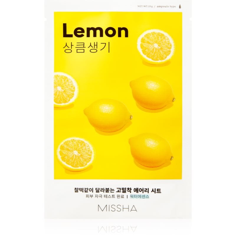 Missha Airy Fit Lemon платнена маска за озаряване и виталитет на кожата