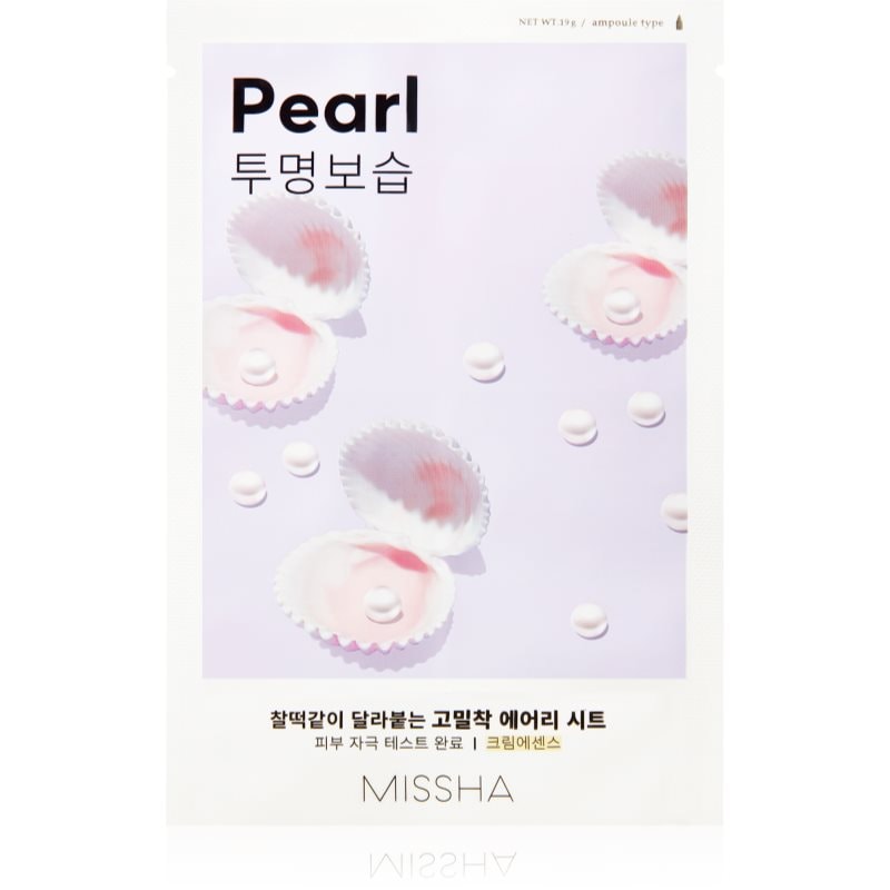 Missha Airy Fit Pearl платнена маска с озаряващ и хидратиращ ефект - Грижа за лице - Сравни цени от 1 магазин с безплатна доставка