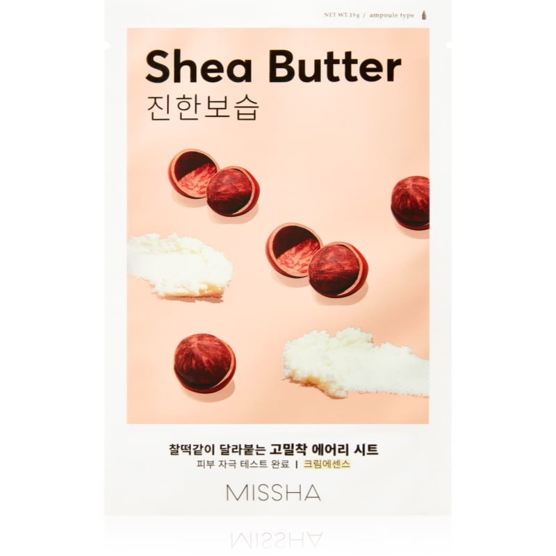 Missha Airy Fit Shea Butter платнена маска с силно хидратиращ и подхранващ ефект - Грижа за лице - Сравни цени от 1 магазин с безплатна доставка