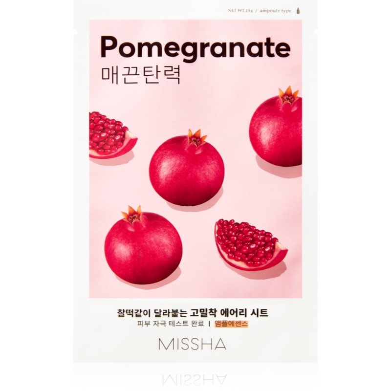 Missha Airy Fit Pomegranate платнена маска с омекотяващ и освежаващ ефект - Грижа за лице - Сравни цени от 1 магазин с безплатна доставка