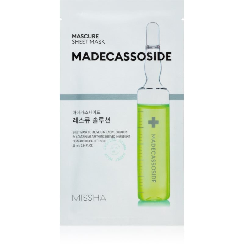Missha Mascure Madecassoside подхранваща платнена маска за чувствителна и раздразнена кожа - Грижа за лице - Сравни цени от 1 магазин с безплатна доставка