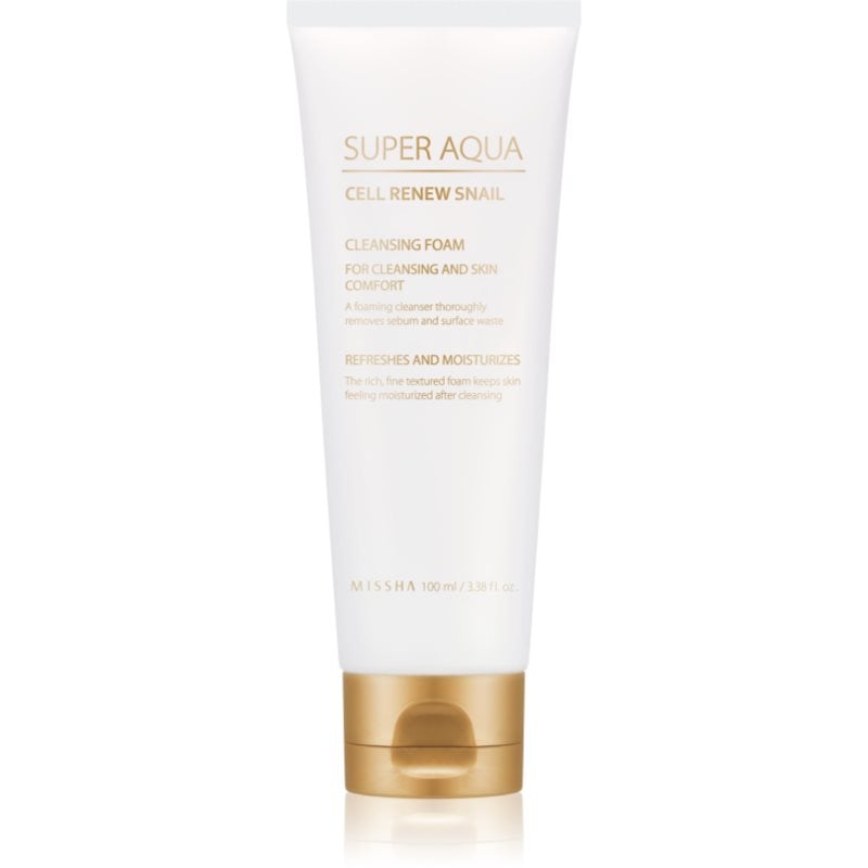 Missha Super Aqua Cell Renew Snail почистваща пяна с екстракт от охлюв
