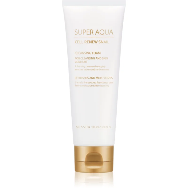Missha Super Aqua Cell Renew Snail почистваща пяна с екстракт от охлюв