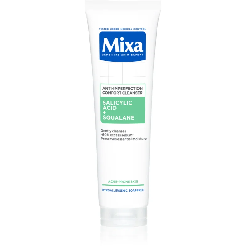 MIXA Anti-Imperfection Comfort Cleanser почистващ гел за лице против несъвършенствата на акнозна кожа