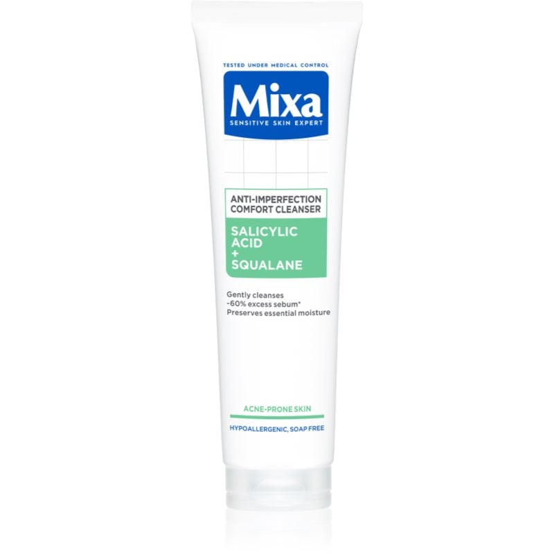 MIXA Anti-Imperfection Comfort Cleanser почистващ гел за лице против несъвършенствата на акнозна кожа
