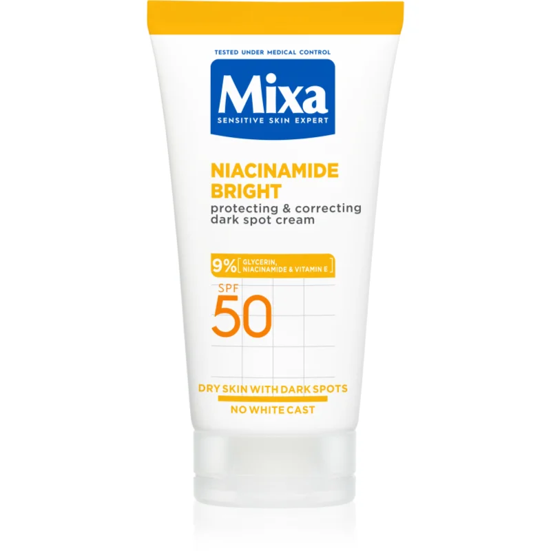 Mixa Niacinamide Bright коригиращ крем Против тъмни петна SPF 50