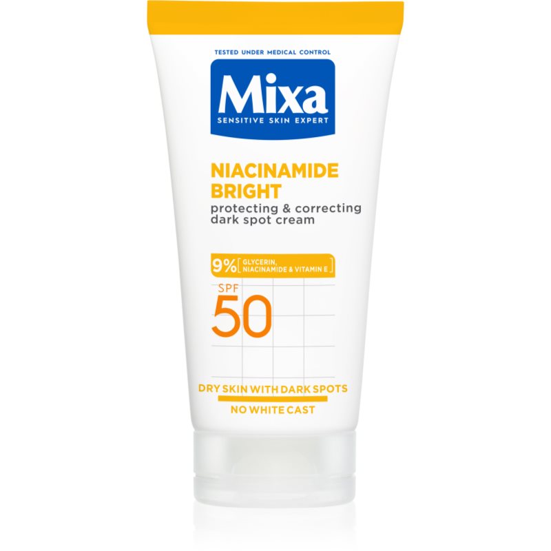 Mixa Niacinamide Bright коригиращ крем Против тъмни петна SPF 50 - Грижа за лице - Сравни цени от 1 магазин с безплатна доставка