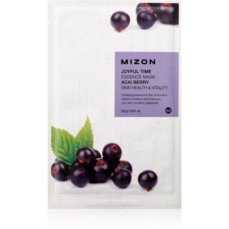 Mizon Joyful Time Acai Berry платнена маска за озаряване и виталитет на кожата