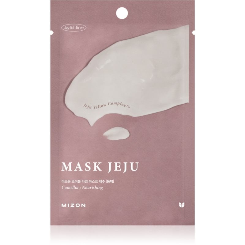 Mizon Joyful Time Jeju Camellia подхранваща платнена маска с антиоксидантен ефект
