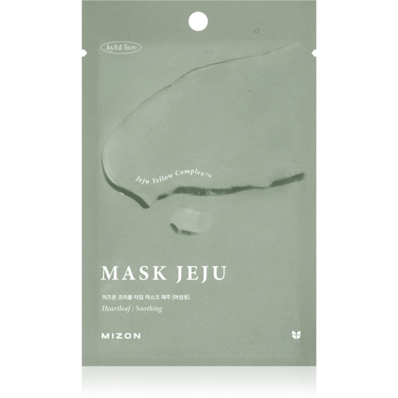 Mizon Joyful Time Jeju Heartleaf успокояваща платнена маска за суха и раздразнена кожа